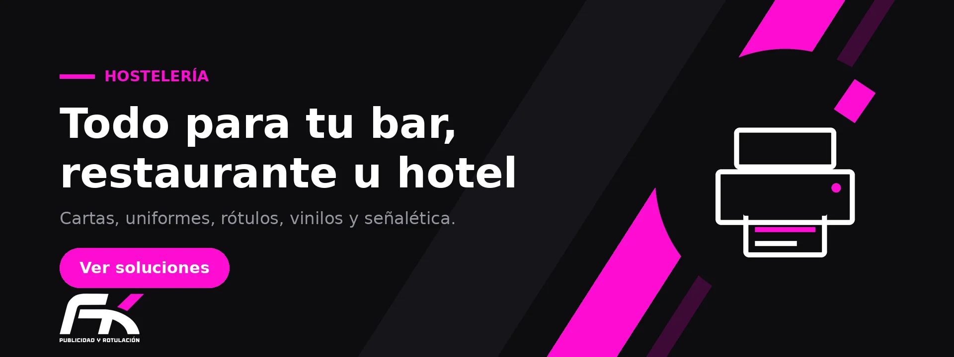 Cartas, uniformes, rótulos y señalética para bares, restaurantes y hoteles