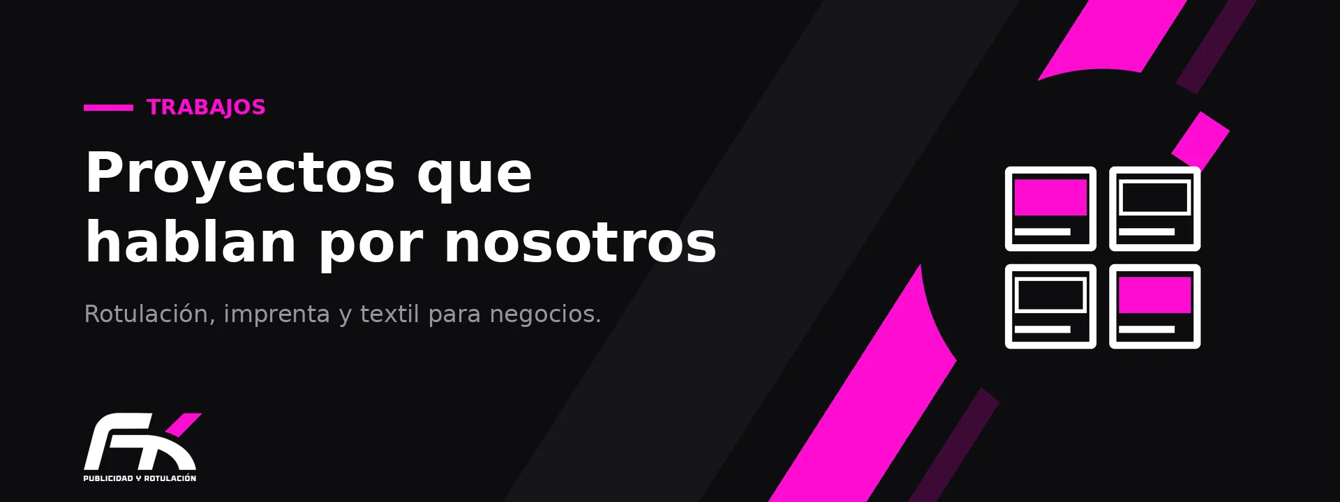 Galería de trabajos realizados de rotulación, imprenta y textil